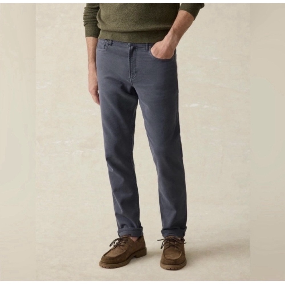 Faherty Stretch Terry 5-Pocket Pants Navy 32x32 NWT